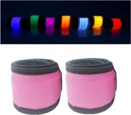 🌟 stay safe at night with anmi led light up armband - 2 pack pink, adjustable glow wrist band for cycling, running, concerts & outdoor sports логотип