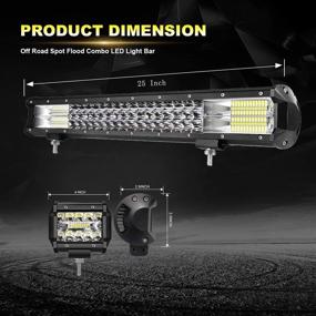 img 3 attached to Top-rated 25 Inch KEENAXIS 360W LED Light Bar with Triple Row Spot Flood Combo - Perfect for Ford Dodge Ram Truck Polaris ATV UTV – Includes 4Inch 60W Cube Pods Fog Lights & Wiring Harness