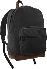 img 4 attached to Rothco Canvas Teardrop Pack Black Leather Backpacks