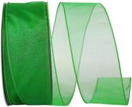 🎀 reliant ribbon sheer lovely value wired edge ribbon - emerald green (2-1/2 inch x 50 yards) logo