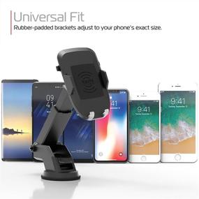 img 2 attached to Universal Fit Shock-Proof Wireless Charger Dock for iPhone X 8/8 Plus 7 7 Plus 6s Plus 6s 6 SE Samsung Galaxy S8 Plus S8 Edge S7 S6 Note 8 5 - tzumi Dashboard Phone Mount for Car, Home & Office