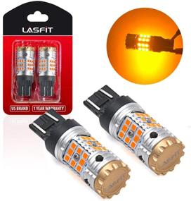 img 4 attached to 🌟 LASFIT 7443 LED Bulb CANBUS Ready 7444 T20 Turn Signal Light Error Free Blinker Anti Hyper Flash, No Load Resistor Needed, Upgraded Replacement Automotive Bulb - Amber Yellow (Pack of 2)