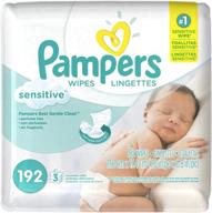 👶 pampers baby wipes sensitive perfume free 3x refill packs (192 count) - tub not included logo