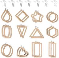 🔨 drole 96pcs wooden resin earring kit: wood open bezels pendant and french earring wire hooks for jewelry making in natural wood color logo