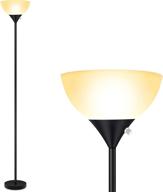boostarea 9w led floor lamp | long lifespan 50,000hrs | energy saving, 3000k warm white | eye-caring torchiere floor lamp for bedroom, living room, office, reading, black логотип