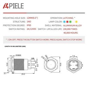 img 3 attached to 🔘 APIELE Latching Button: Premium Aluminium Normally Open Switch