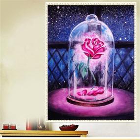 img 2 attached to 🌹 Fipart 5D DIY Diamond Painting Kit - Rose Design for Living Room Decor, Cross Stitch Craft Wall Stickers (12x20inch/30x50CM)