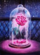 🌹 fipart 5d diy diamond painting kit - rose design for living room decor, cross stitch craft wall stickers (12x20inch/30x50cm) logo