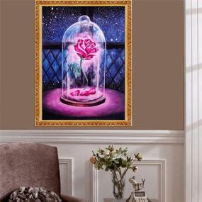 img 3 attached to 🌹 Fipart 5D DIY Diamond Painting Kit - Rose Design for Living Room Decor, Cross Stitch Craft Wall Stickers (12x20inch/30x50CM)