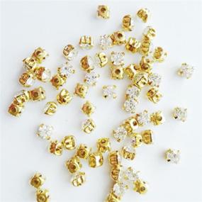 img 1 attached to 💎 Greatdeal68 3mm-8mm Glass Rhinestone Sew-on Silver Settings Montee Beads - Crystal/Crystal AB/Color (5mm 60pcs, Crystal w/Gold Settings)