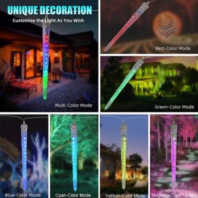 img 2 attached to 🎄 Auelife 8-Count Colorful LED Icicle Lights - 96 Dimmable RGB Outdoor Christmas Lights, Weatherproof with Remote Control - Perfect for Christmas Patio, Yard, Garden, Xmas Wedding Party Decor