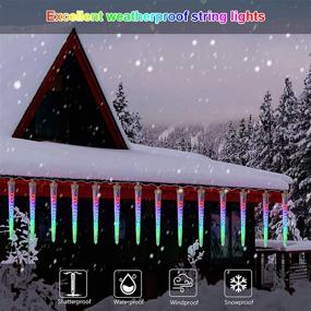 img 1 attached to 🎄 Auelife 8-Count Colorful LED Icicle Lights - 96 Dimmable RGB Outdoor Christmas Lights, Weatherproof with Remote Control - Perfect for Christmas Patio, Yard, Garden, Xmas Wedding Party Decor