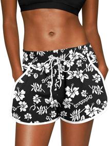 img 3 attached to 🩳 Stylish Women's Boardshort with Elastic Waistband & Drawstring - Ideal for Swimsuits & Cover Ups