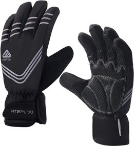 img 4 attached to 🧤 HTZPLOO Waterproof Winter Gloves: Insulated & Anti-Slip Gloves for Cycling, Running, Hiking & Skiing