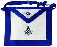 masonic regalia blue lodge master mason apron: embroidered square & compass design in faux leather logo