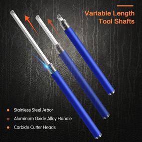 img 2 attached to 🔧 Optimized Carbide Tipped Wood Turning Tools Set, Upgraded Lathe Rougher Finisher Swan Neck Hollowing Tools with Interchangeable Aluminum Alloy Grip Handle and Diamond Round Square Carbide Inserts