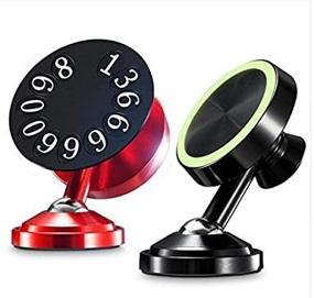 img 2 attached to Magnetic Car Mount Holder & Parking Number Plate for iPhone, Samsung 🚗 and All Phones - Magnetic Phone Mount Holder for Car Dashboard (Luxury Red)