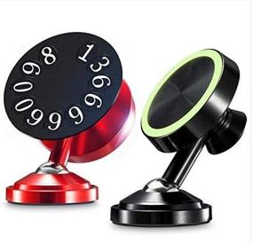 img 1 attached to Magnetic Car Mount Holder & Parking Number Plate for iPhone, Samsung 🚗 and All Phones - Magnetic Phone Mount Holder for Car Dashboard (Luxury Red)