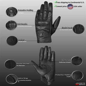 img 2 attached to 🧤 Enhanced Protection and Style: Men's Premium Leather Street Motorcycle Protective Cruiser Biker Gel Gloves L