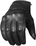 🧤 enhanced protection and style: men's premium leather street motorcycle protective cruiser biker gel gloves l logo