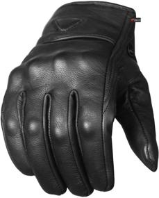 img 4 attached to 🧤 Enhanced Protection and Style: Men's Premium Leather Street Motorcycle Protective Cruiser Biker Gel Gloves L