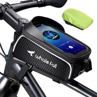 🚲 whale fall waterproof bike frame bag for cellphones under 7", bike phone holder with rain cover and tpu touch-screen - essential bike accessories logo