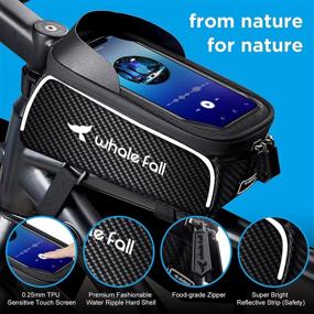 img 3 attached to 🚲 Whale Fall Waterproof Bike Frame Bag for Cellphones under 7", Bike Phone Holder with Rain Cover and TPU Touch-Screen - Essential Bike Accessories