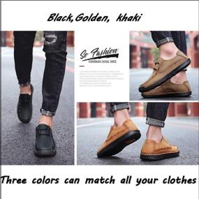 img 2 attached to Handmade Loafers Leather Breathable Lace Up Men's Shoes