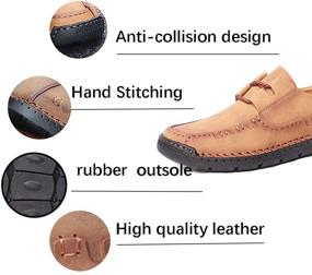 img 3 attached to Handmade Loafers Leather Breathable Lace Up Men's Shoes