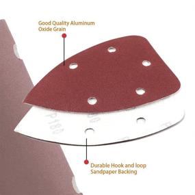 img 2 attached to 🐭 Coceca 100pcs Mouse Sander Pads: Detail Sandpaper Assortment in 40, 80, 120, 180, and 240 Grits - Hook and Loop Sanding Sheets for Detail Sander