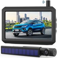 🌞 solar wireless backup camera kit - hd image, true wireless installation with digital signal, 5" monitor, supports dual rear view cameras - ideal for car, truck, pickup, mini rv (boscam sungo2) logo