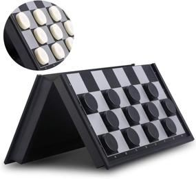 img 4 attached to 🎲 QuadPro Magnetic Checkers: Foldable Educational Game for All Ages