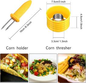 img 3 attached to 🌽 Convenient 3-Piece Stainless Steel Corn Stripper Set with 20 Corn Cob Holders - Perfect for Home Kitchen and Restaurant Corn Peeling Needs