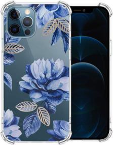 img 4 attached to iPhone 12 Pro Case with Glass Screen Protector - Cute Transparent Flower Design for Girls/Women - Best Protective Slim Fit Cover