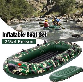 img 3 attached to EPROSMIN Inflatable 9ft Kayak Boat for Adults - 4 Person Fishing Camouflage Raft - Suitable for Ocean, Sea, and Lake Activities