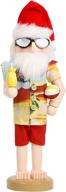 jollyoo christmas nutcracker: 14 inch wooden santa hawaii beach summer vacation figure for tabletop festival decorations logo