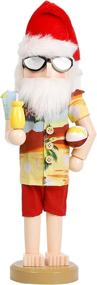 img 4 attached to Jollyoo Christmas Nutcracker: 14 Inch Wooden Santa Hawaii Beach Summer Vacation Figure for Tabletop Festival Decorations