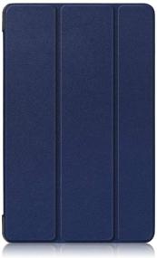 img 2 attached to 📱 DETUOSI Slim Case for Samsung Galaxy Tab A 8.4" 2020 Release - Dark Blue PU Tablet Cover with Tri-Fold Stand, Lightweight and Ultra Thin - Verizon/T-Mobile/Sprint/AT&T Compatible