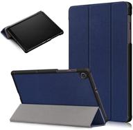 📱 detuosi slim case for samsung galaxy tab a 8.4" 2020 release - dark blue pu tablet cover with tri-fold stand, lightweight and ultra thin - verizon/t-mobile/sprint/at&t compatible logo