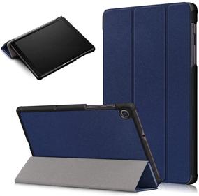 img 4 attached to 📱 DETUOSI Slim Case for Samsung Galaxy Tab A 8.4" 2020 Release - Dark Blue PU Tablet Cover with Tri-Fold Stand, Lightweight and Ultra Thin - Verizon/T-Mobile/Sprint/AT&T Compatible