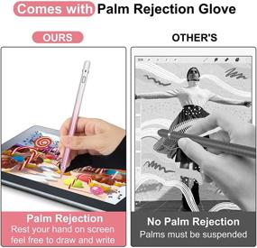 img 1 attached to 🖊️ Enhance Your Digital Experience with Rechargeable Active Stylus Digital Pen for Touch Screens - 1.5mm Fine Point Smart Pencil Compatible with Most Tablets (White+Pink) + Bonus Glove