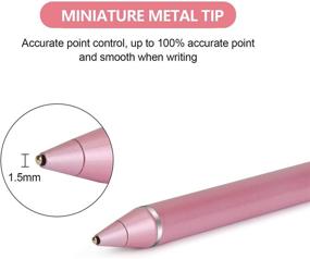 img 2 attached to 🖊️ Enhance Your Digital Experience with Rechargeable Active Stylus Digital Pen for Touch Screens - 1.5mm Fine Point Smart Pencil Compatible with Most Tablets (White+Pink) + Bonus Glove