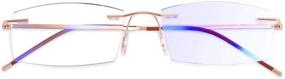 img 4 attached to 👓 Ultra-Lightweight WANWAN Rimless Frame Reading Glasses: Blue Light Blocking for Men and Women, Weighing Just 12g