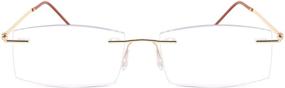 img 1 attached to 👓 Ultra-Lightweight WANWAN Rimless Frame Reading Glasses: Blue Light Blocking for Men and Women, Weighing Just 12g