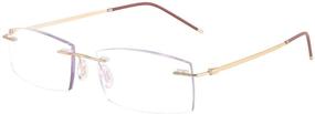 img 3 attached to 👓 Ultra-Lightweight WANWAN Rimless Frame Reading Glasses: Blue Light Blocking for Men and Women, Weighing Just 12g