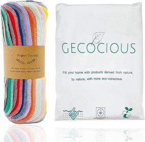 img 4 attached to 🧻 12 Pack Reusable Paper Towels, Washable Cleaning Cloths Roll | All-Purpose Kitchen Towels | Fast Drying & Absorbent | Random Solid Colors | Streak-Free | Soft Dishcloths 10x12 Inches