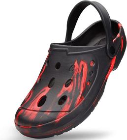 img 4 attached to SINNO Lightweight Sandals Slippers BlackRed Men's Shoes and Mules & Clogs