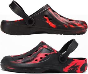 img 3 attached to SINNO Lightweight Sandals Slippers BlackRed Men's Shoes and Mules & Clogs