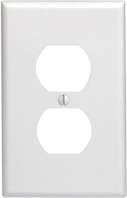 img 1 attached to 🔌 Leviton 80503-W Midway Size White Duplex Device Receptacle Wallplate: Durable Thermoset Construction