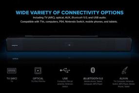 img 1 attached to 🔊 Звуковая панель Sound Blaster Creative Stage V2 2.1 с сабвуфером, чистым диалогом и объемным звуком, Bluetooth 5.0, TV ARC, оптическим и USB-аудио, подходит для крепления на стену, регулируемый бас и высокие частоты, для телевизора.
